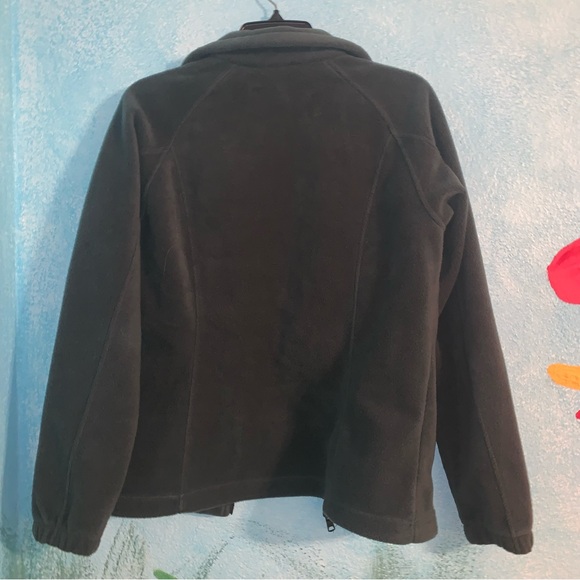 Dark hunter green fuzzy fabric Columbia  Zip Up Jacket women’s small - Picture 4 of 4